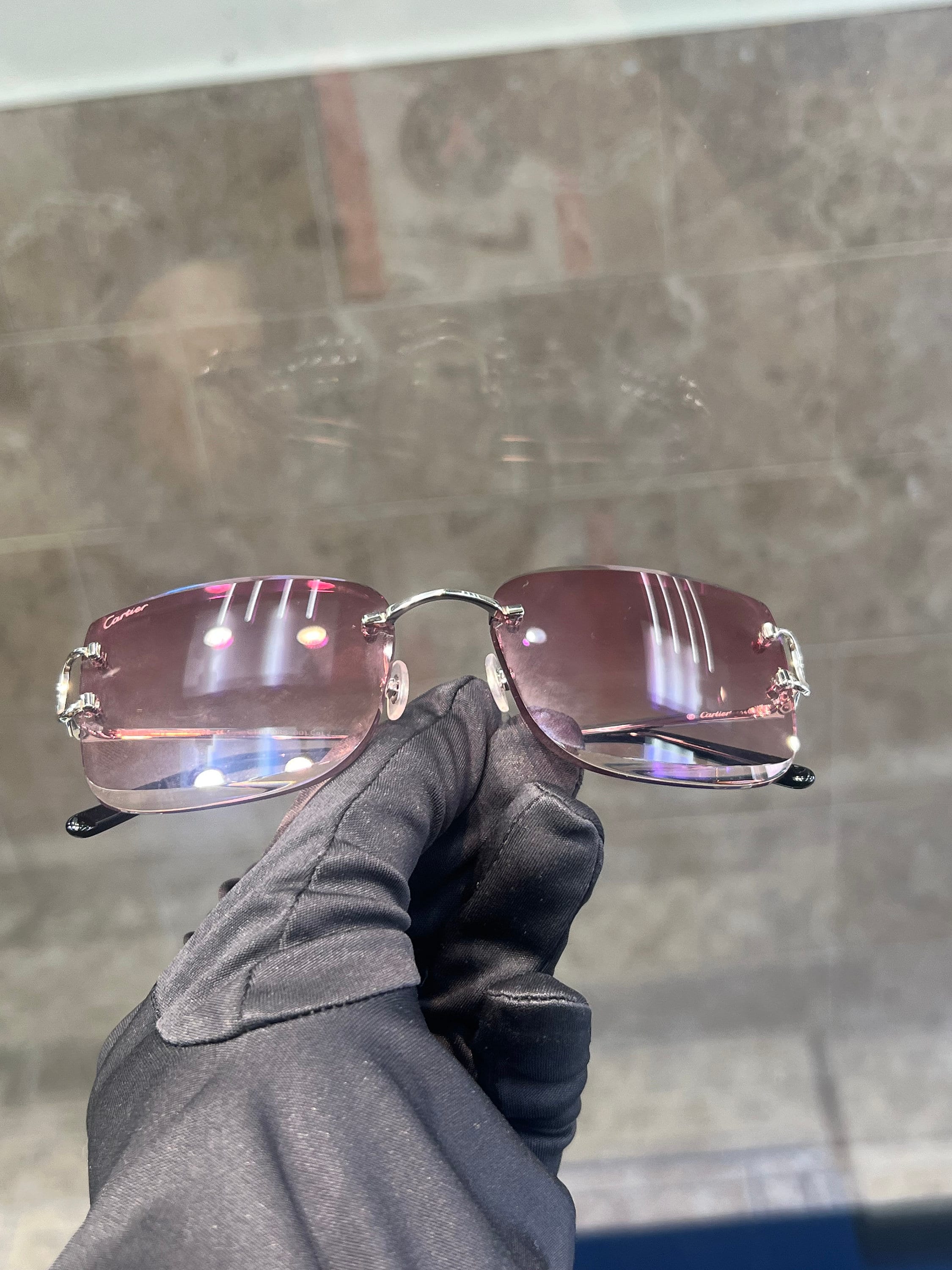 Cartier Rimless Latto Rapper Cartier Rimless Glasses With Factory Pink Lenses / CT0010RS 001 - Etsy