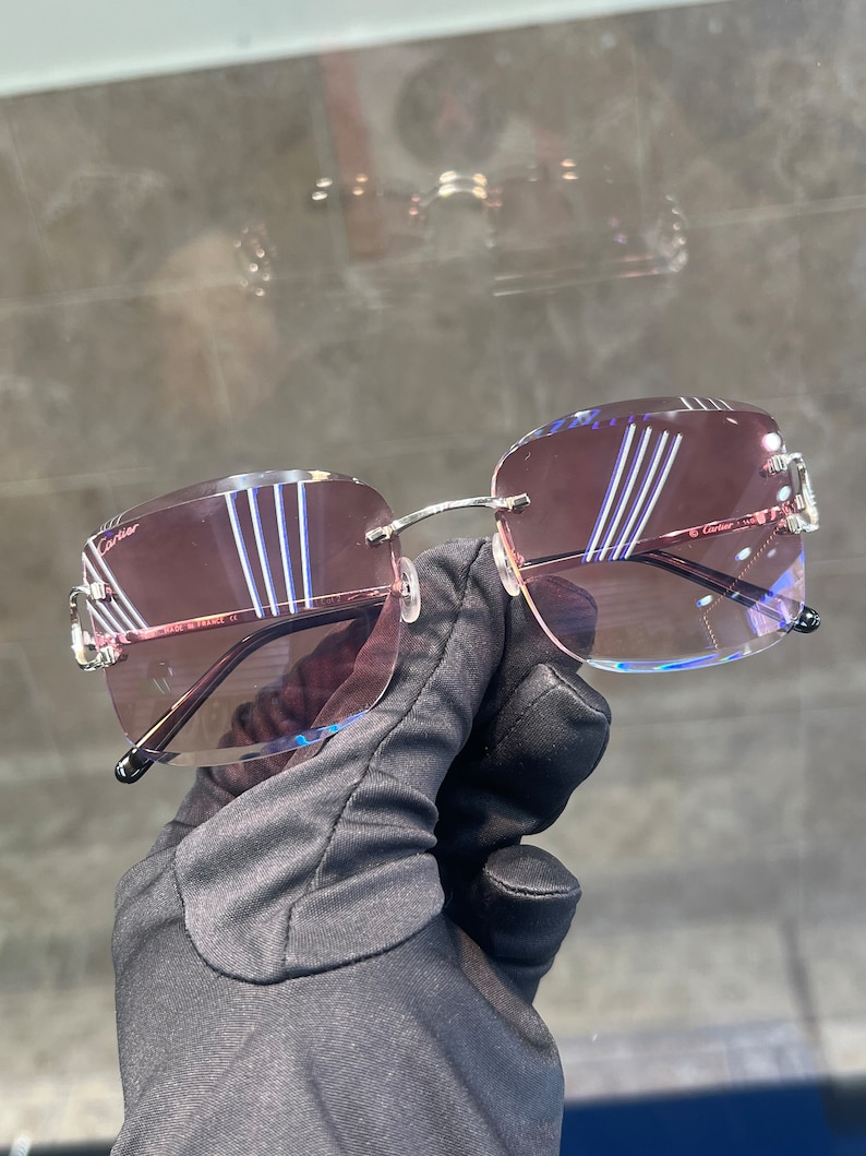 Cartier Rimless Glasses With Factory Pink Lenses / CT0010RS 001 - Etsy