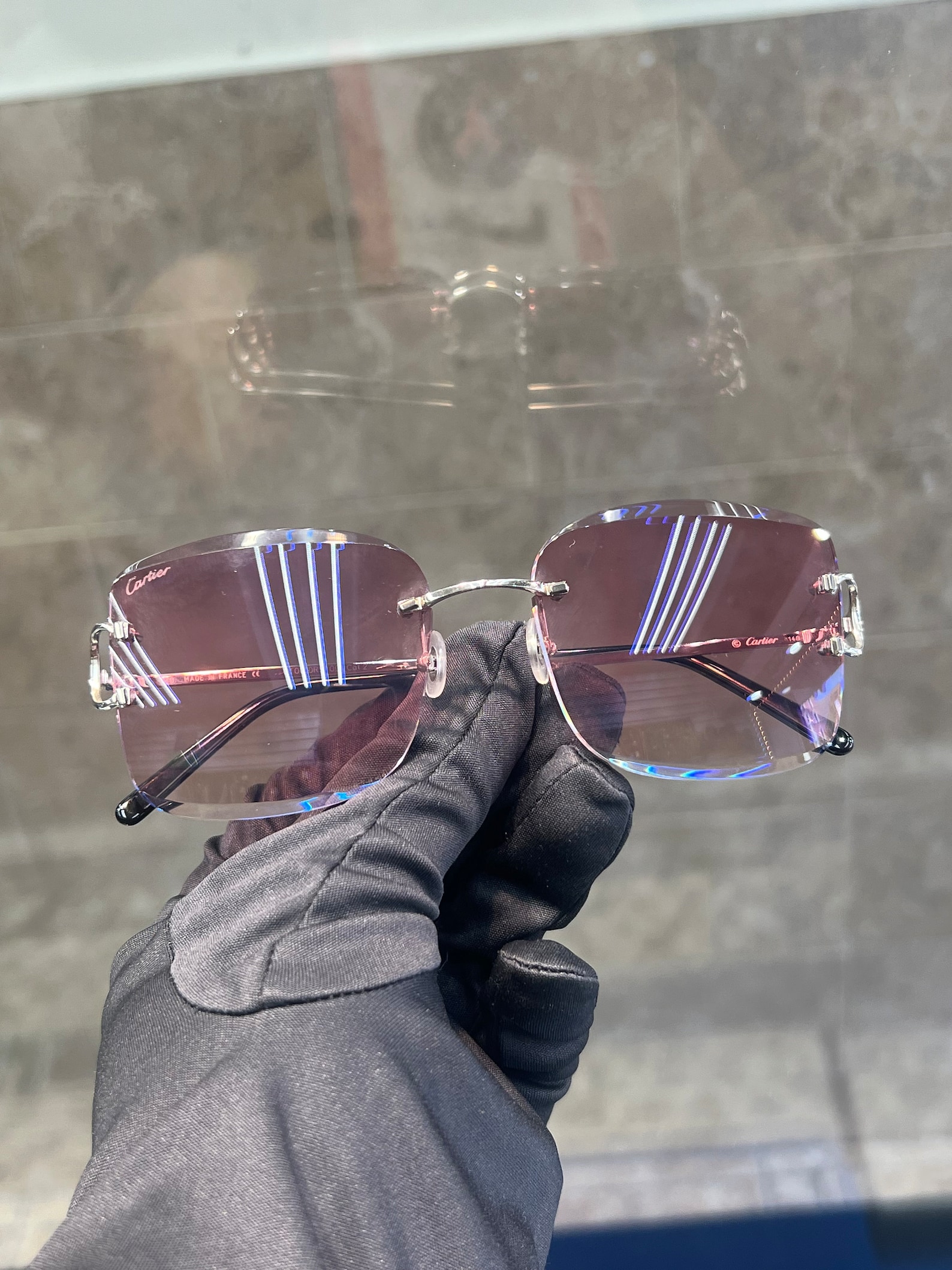 Cartier Rimless Glasses With Factory Pink Lenses / CT0010RS 001 - Etsy