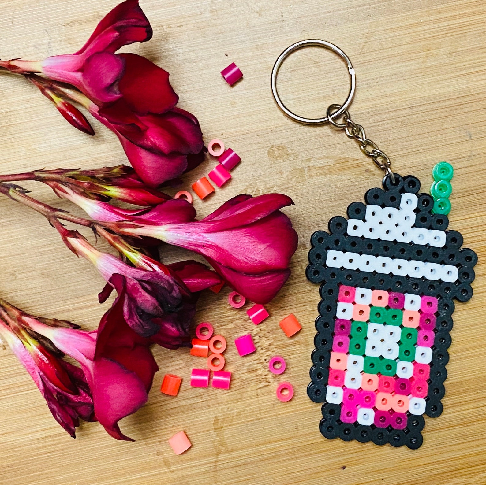 Starbucks frappuccino & Coffee Perler Bead Keychains Etsy Canada