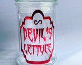 Stash jar devil s lettuce container glass jar holographic herb jar herb holder