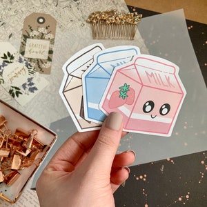 Cute Kawaii Milk Journal Sticker