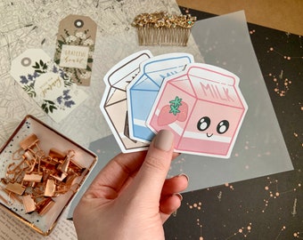 Cute Kawaii Milk Journal Sticker