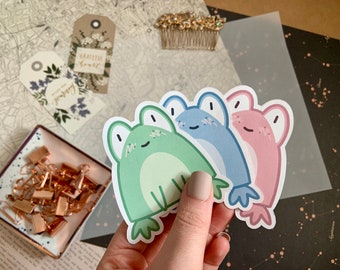 Cute Kawaii Frog Journal Sticker