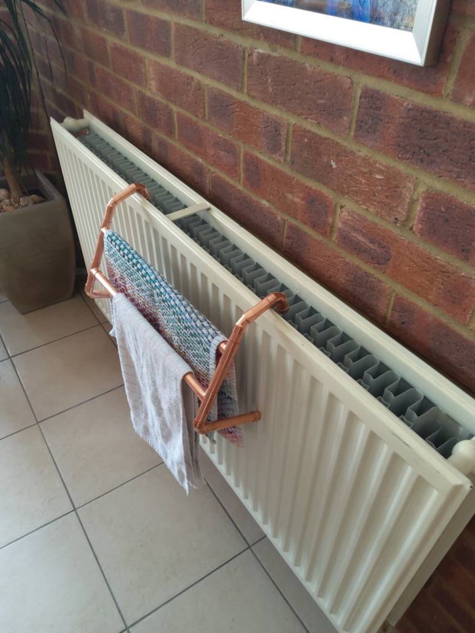 Towel rail hook over for a radiator 42cm copper pipe Etsy Polska