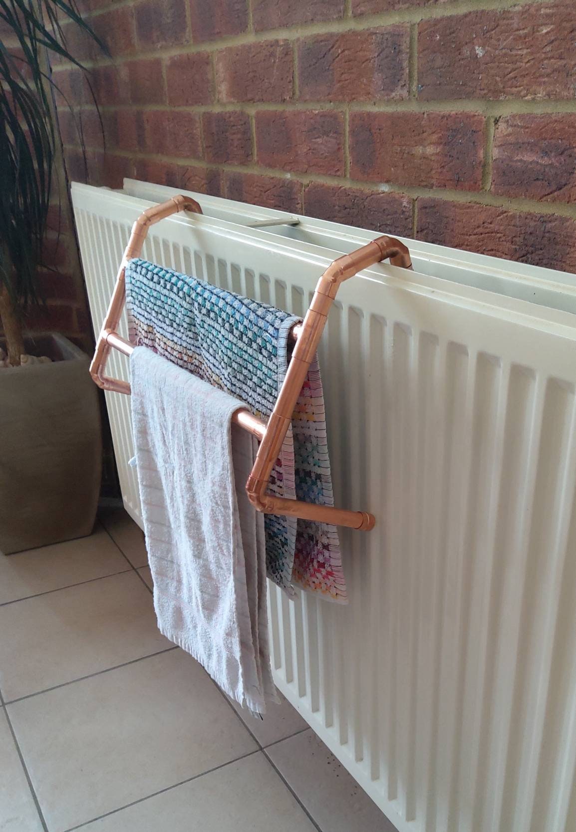 Towel Rail Hook Over for a Radiator 42cm Copper Pipe