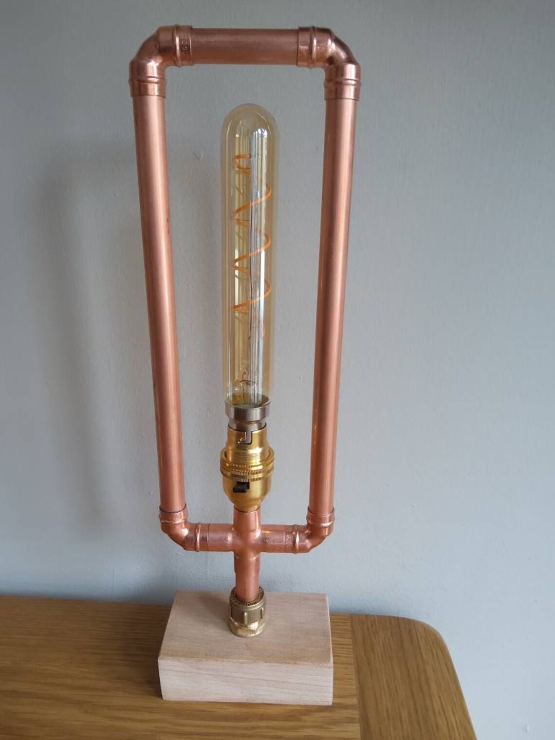 Decorative Copper pipe light Table lamp Desk Bedside Etsy