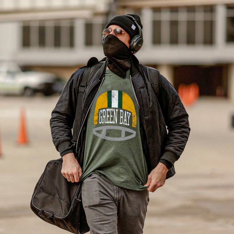 Green Bay Retro Helmet Shirt , Green Bay Football T-Shirt , Vintage Style Green Bay . Aaron Rodgers T-shirt, Matt LaFleur image 1