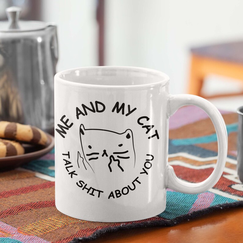 Funny Cat Mom Mug – Me and My Cat Talk image 1