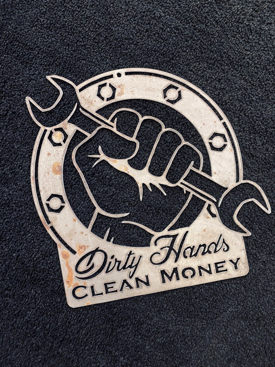 Dirty Hands Clean Money Metal Sign Etsy