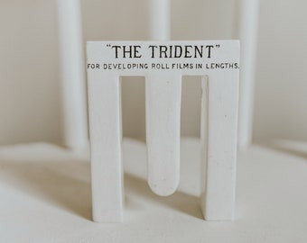 RARE Ensign Advertising Ware Ironstone Photography Tool | "The Trident" Film Developing Ironstone Tool