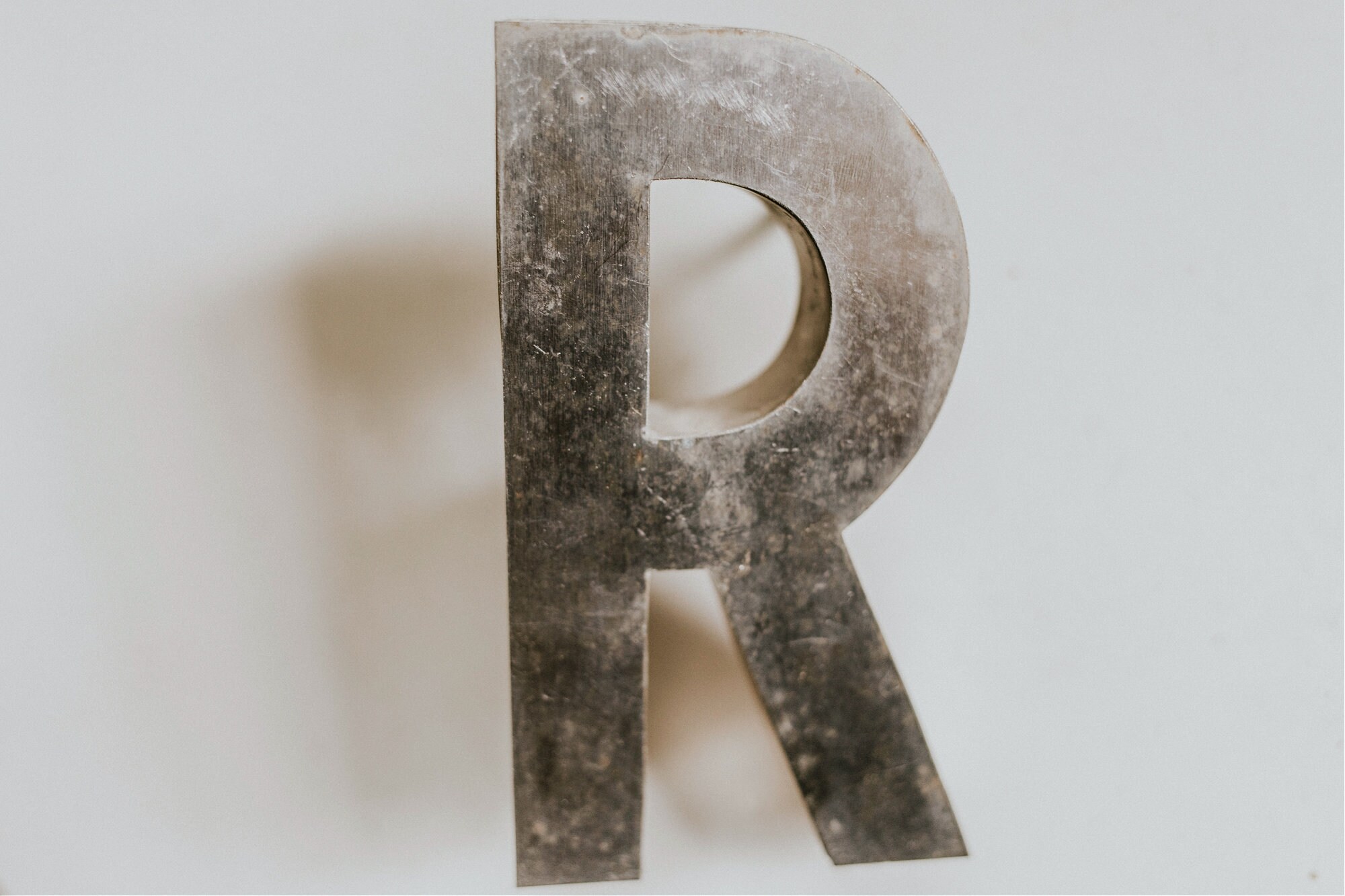 Vintage Industrial Stainless Steel Letters | Salvaged Building Sign ...