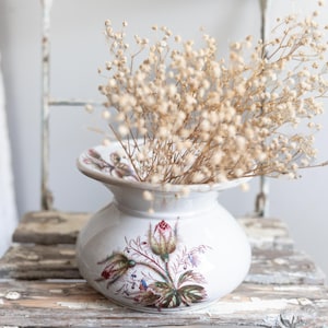 Antique Ironstone Moss Rose Cuspidor | Moss Rose Spittoon | Antique Floral Ironstone