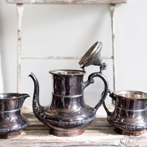 Antique Silver Sheffield Plate 851 6 Pc Coffee/tea Set Tray