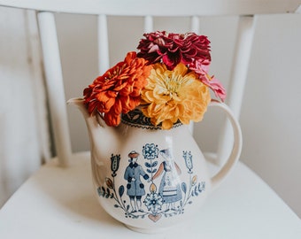 Vintage Johnson Brothers Staffordshire Old Granite Hearts & Flowers Teapot | Vintage Ironstone Pitcher | Made in England