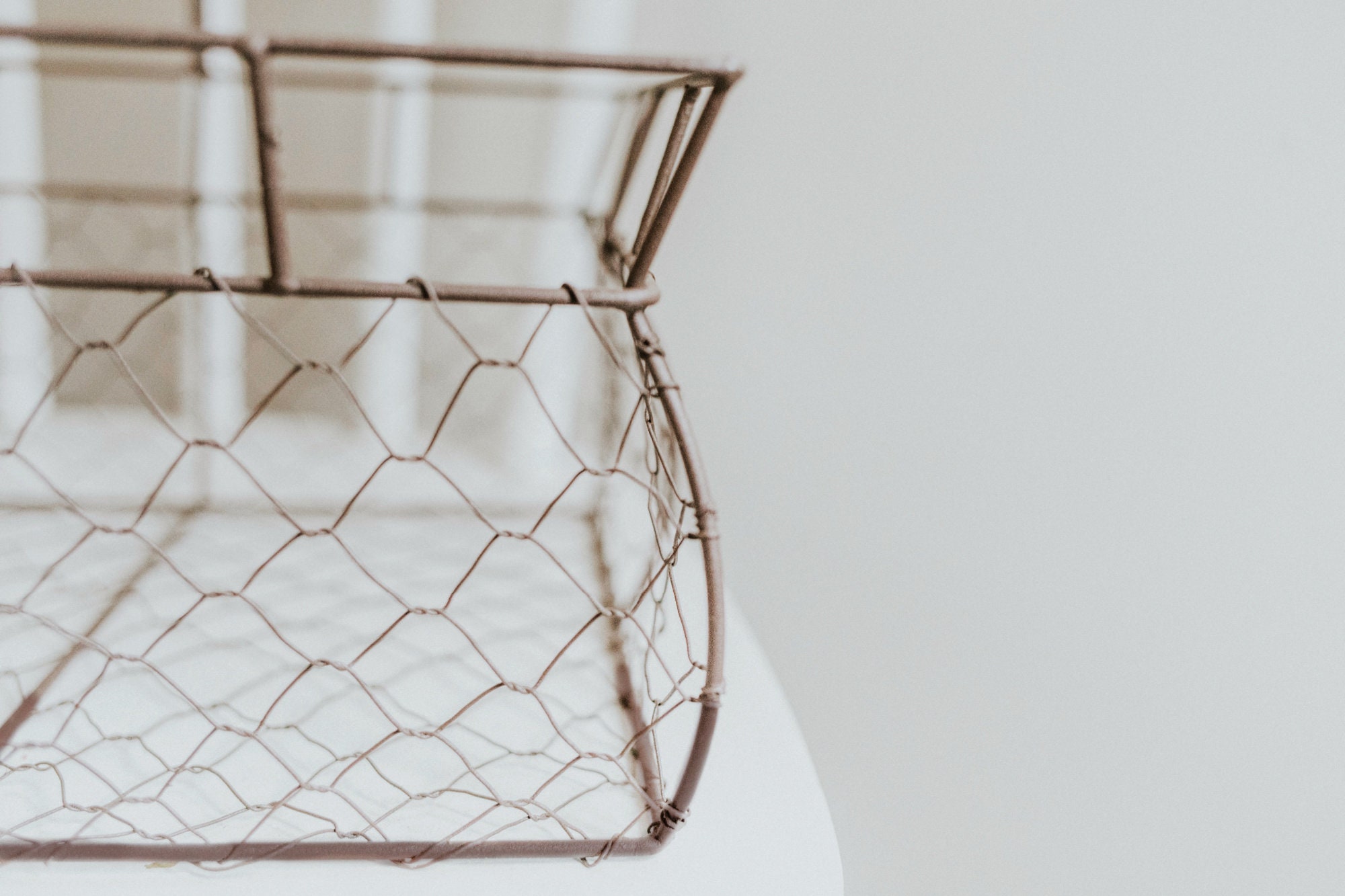 XL Wire Basket Vintage Wire Storage Basket Large Metal Basket French