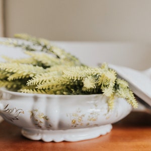 Antique Yellow Floral Covered Ironstone Tureen | English Ironstone Vegetable Dish | 1880-1896 John Maddock and Sons England Maker&#39;s Mark