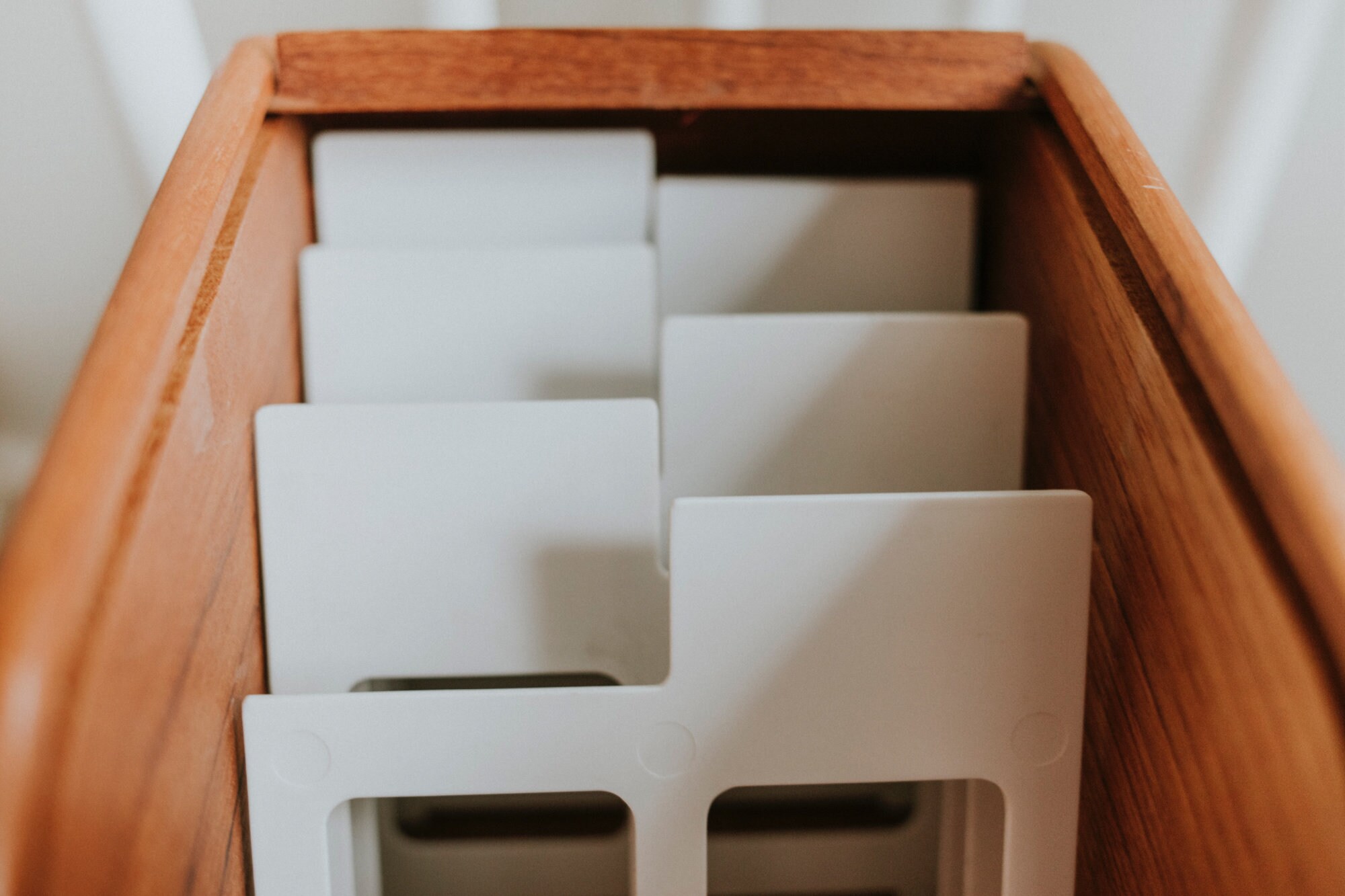 Vintage Teak Tambour Roll Top Recipe Box Wood Storage Box Etsy