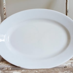 Antique J & G Meakin Large White Oval Platter | 1890&#39;s White Ironstone Platter