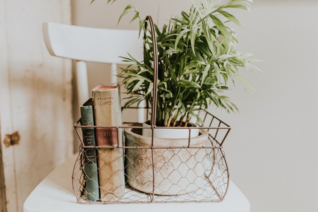 XL Wire Basket Vintage Wire Storage Basket Large Metal Basket French