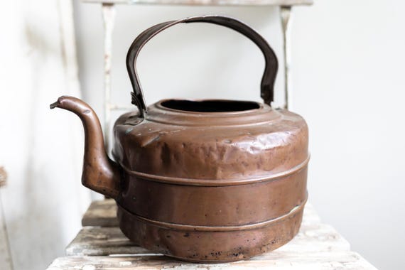 HUGE Antique Copper Kettle With Gooseneck Spout | C. G. Hussey and