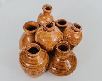 Vintage Handmade Southwestern Pottery Cluster Vase | 7 Mouth Propagation Vase | BoHo Propagation Station | Ceramic Propagation Vase