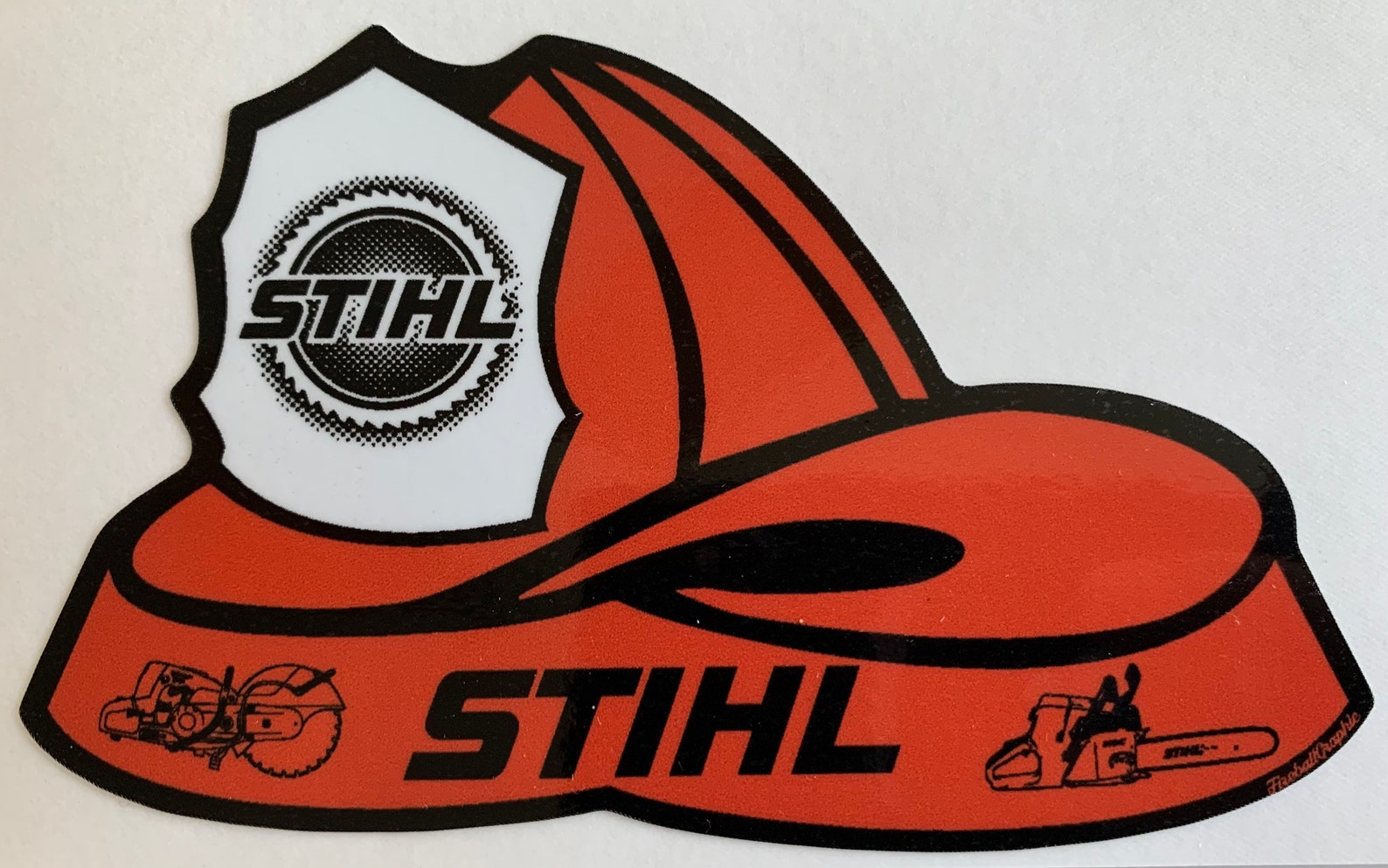 STIHL Firefighter Helmet Decal Orange Etsy