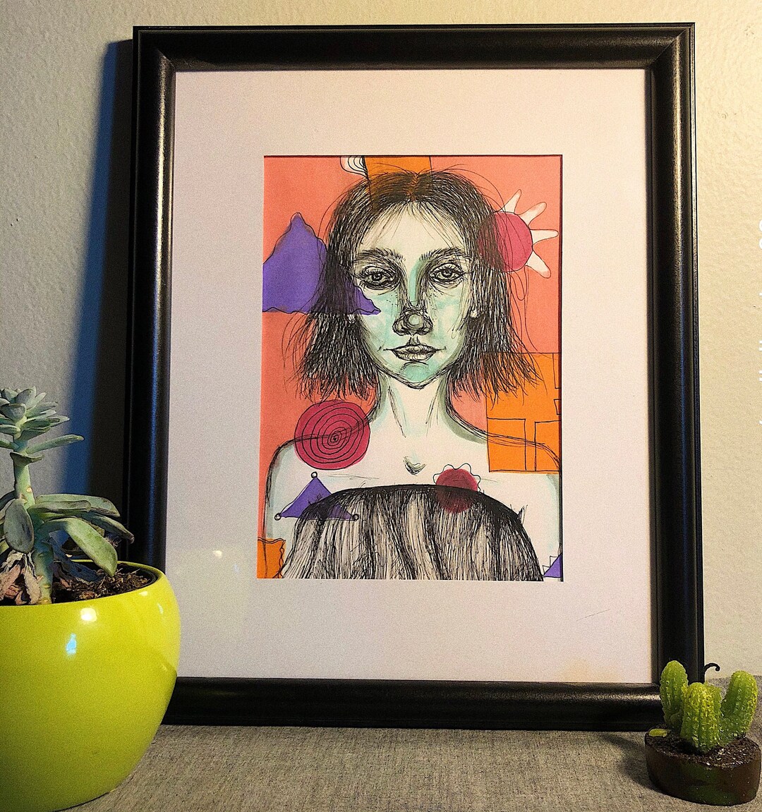 Original Wall Art Print Handmade Drawing Temporary Shipping Etsy