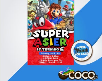 Mario Odyssey Invite Etsy