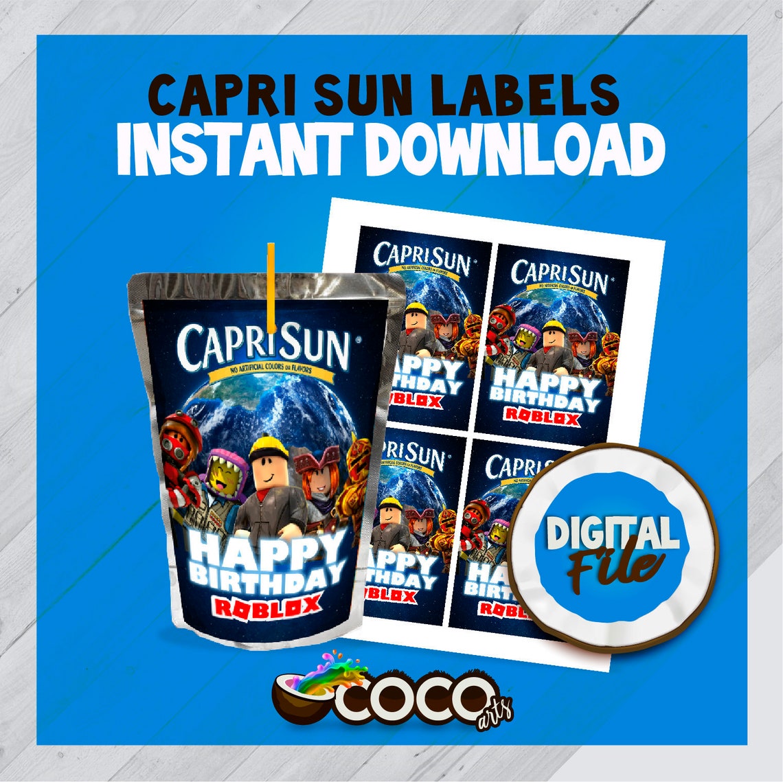 Roblox Capri Sun Label. Pouches Label. Roblox Juice Bag Label. Etsy