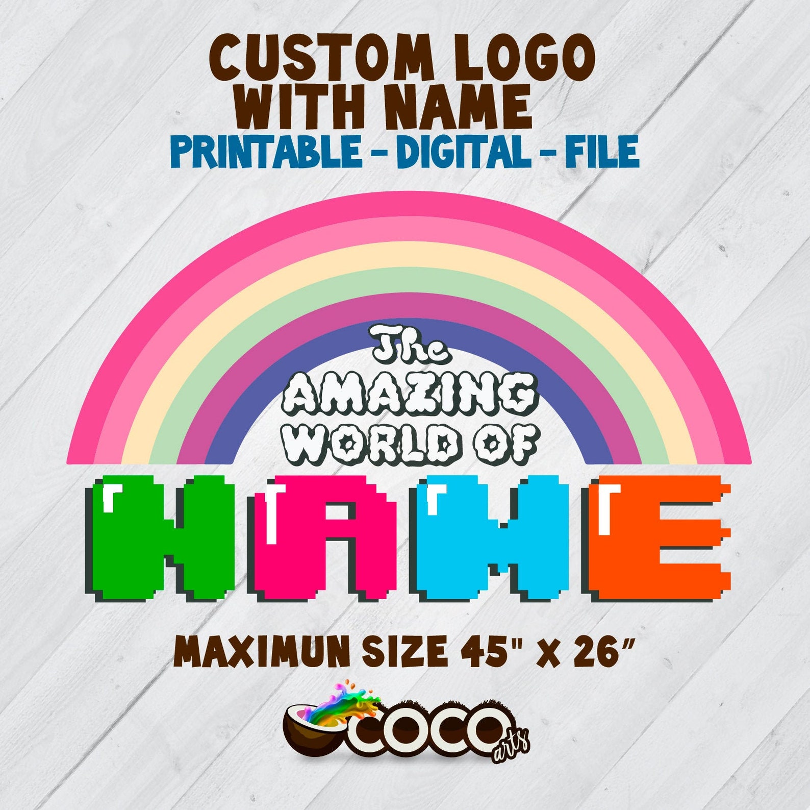 The Amazing World of Gumball Custom Logo. The Amazing World of | Etsy
