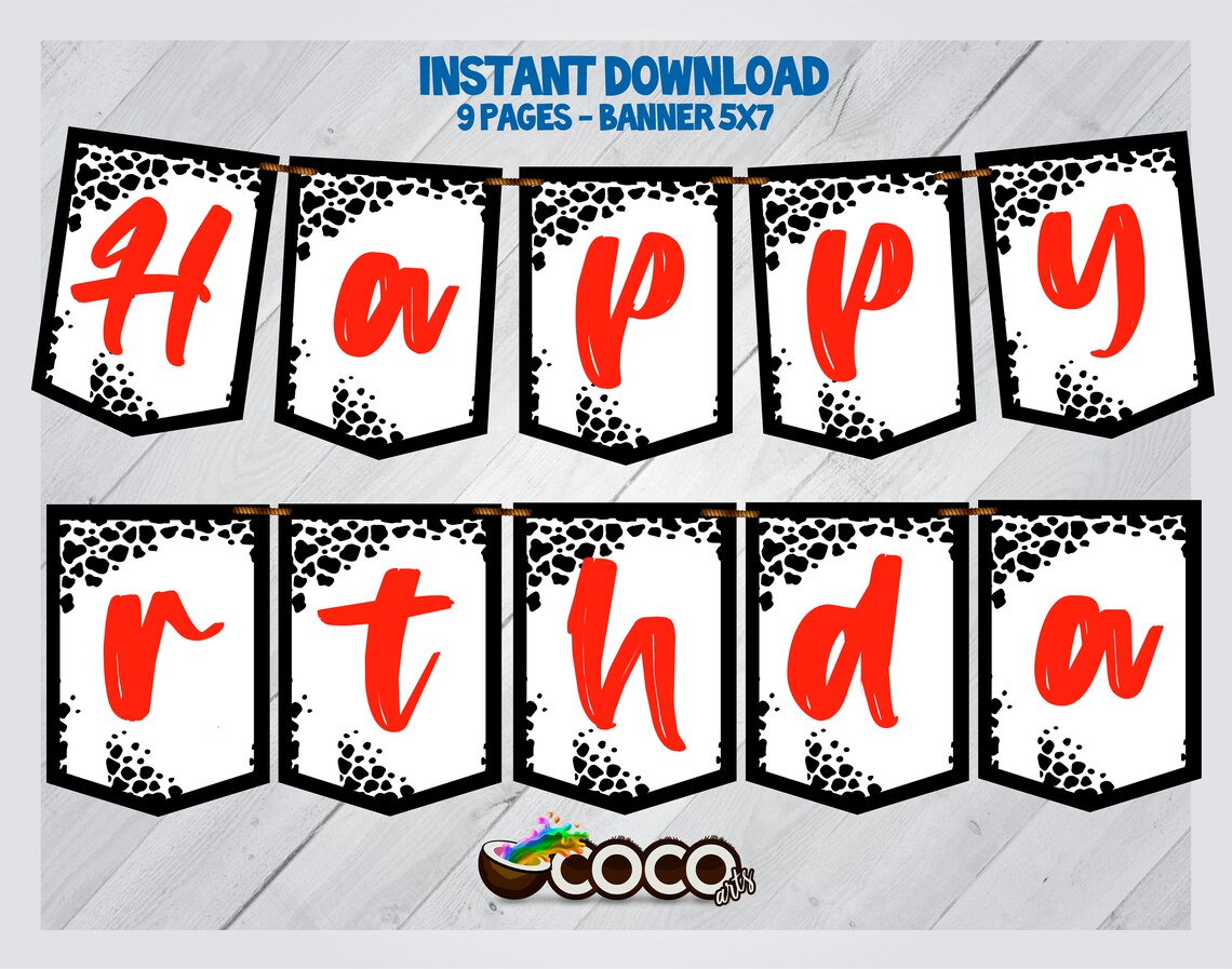 Cruella Happy Birthday Banner. Cruella Banner. INSTANT | Etsy