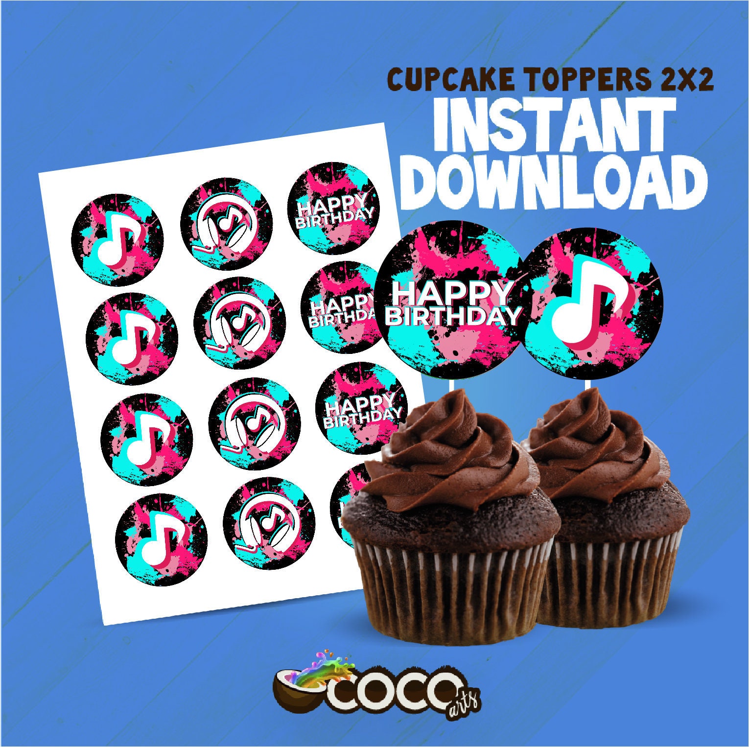 Tik Tok Cupcakes Toppers. Tik Tok Birthday Party Tags. Tik Tok Etsy