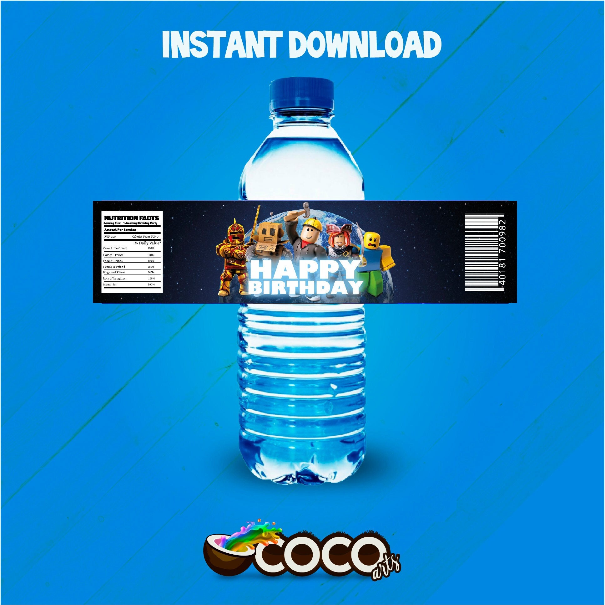 Roblox Water Bottle Labels. Roblox Wraps. Roblox Birthday. Etsy