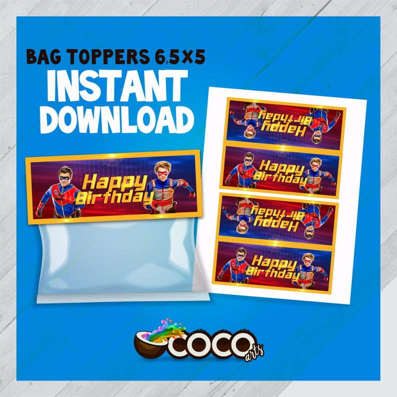 Henry Danger Bag Toppers. Henry Danger Birthday Party Tags. Etsy