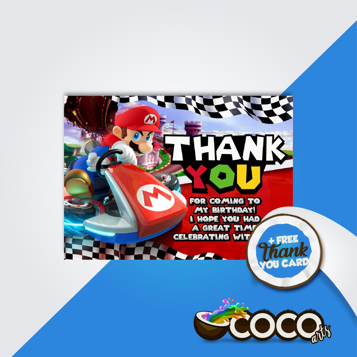 Super Mario Kart Invitation. Mario Kart Party. Mario Kart | Etsy
