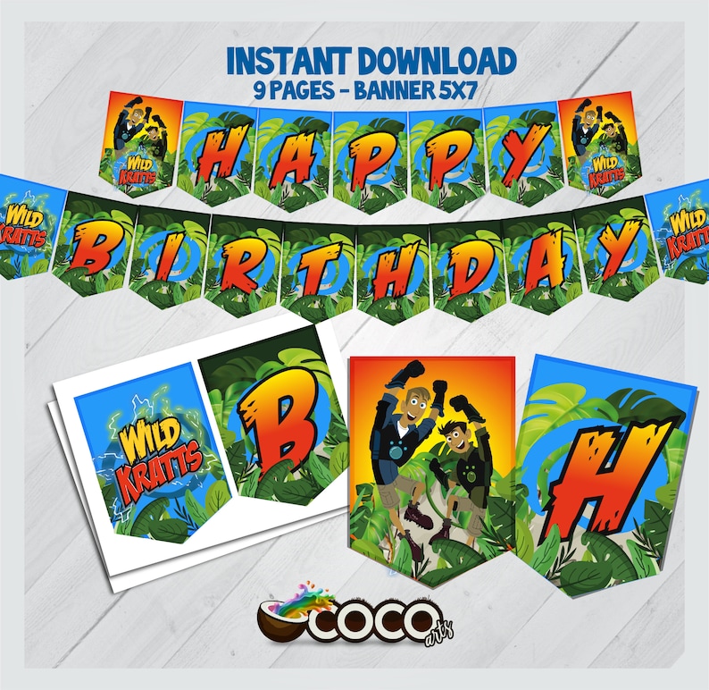 Wild Kratts Happy Birthday Banner. Wild Kratts Banner