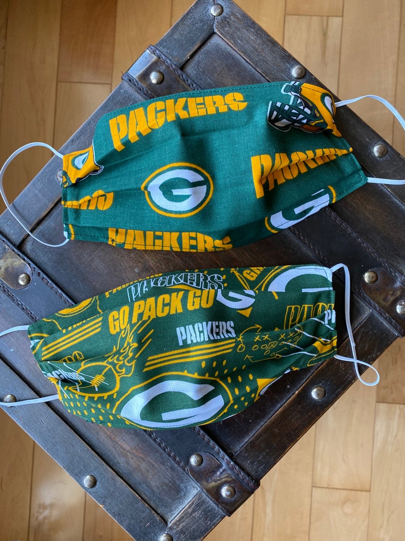 Green Bay Packers Large Logo Face Mask With Filter Pocket Etsy