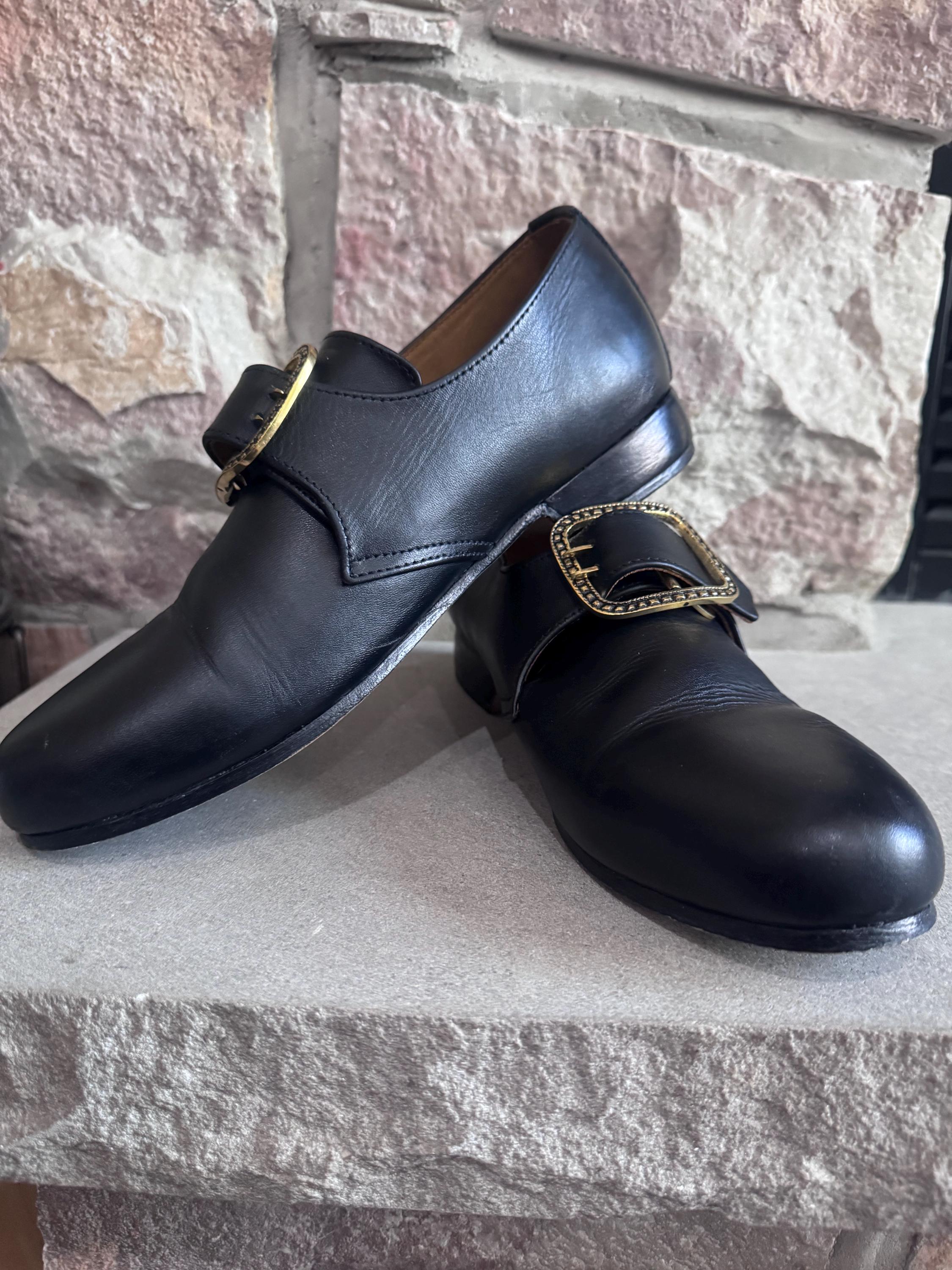 Fugawee Historical Footwear Black Leather Strap Loafers Colonial Buckle Shoes Colonial Shoe Buckle - Etsy Ireland main image 4