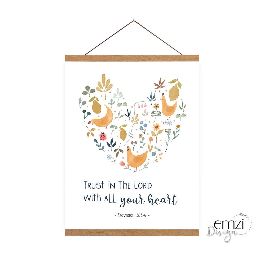 Bible Verse Wall Art for Nursery, Faith Quotes, Poverbs 1356, Kids Bible Wall Art, Christian