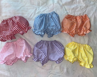 Pantalones de cuadros vichy para Cabbage Patch de 16 a 17 pulgadas o para I Bitty Baby Doll de 15 pulgadas, verde y burdeos añadidos