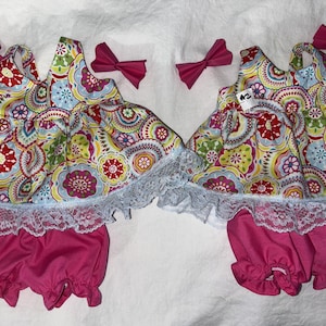 Summer Outfit: Paisley Pattern for Cabbage Patch 16 - 18", Bitty Baby 15", Baby Reborn 16" Dolls
