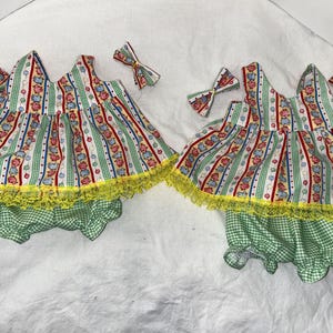 Lente-/zomeroutfits: schort/trui kippen/bonenbonen, bloemen, strikken voor kool patch 16 - 18", Bitty Baby 15", Baby Alive/Reborn 16" poppen