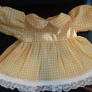 Recently added Cabbage Patch Outfit for 16" doll, Yellow Gingham Dress