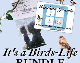 It's a Birds-Life BUNDLE | Hanging bird feeder pulley system and protects backyard birds from striking windows, a match made in heaven!