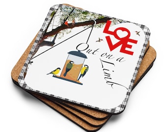 Posavasos de corcho LOVE Out on a Limb / Bird Lover Gift