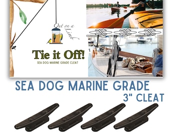 Tie it Off - Sea Dog Open Base Marine Grade 3 in. Black Cleat | kayaks, canoes, small boats, and backyard projects