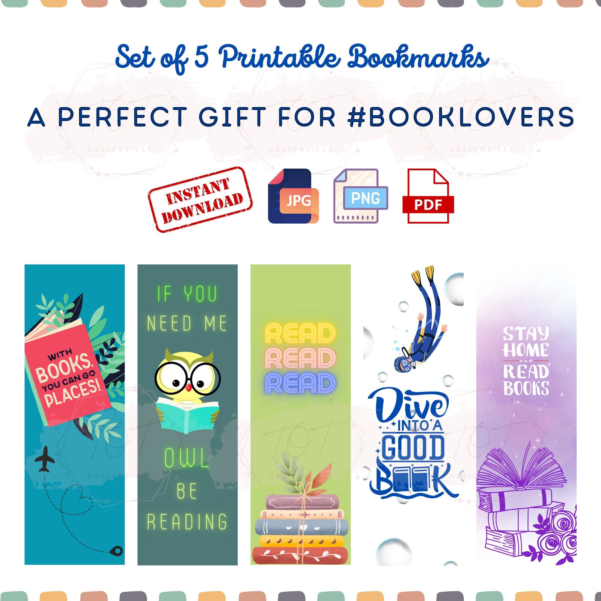 Printable Magic Bookmarks Bookmarks Set Bookmarks Digital Etsy