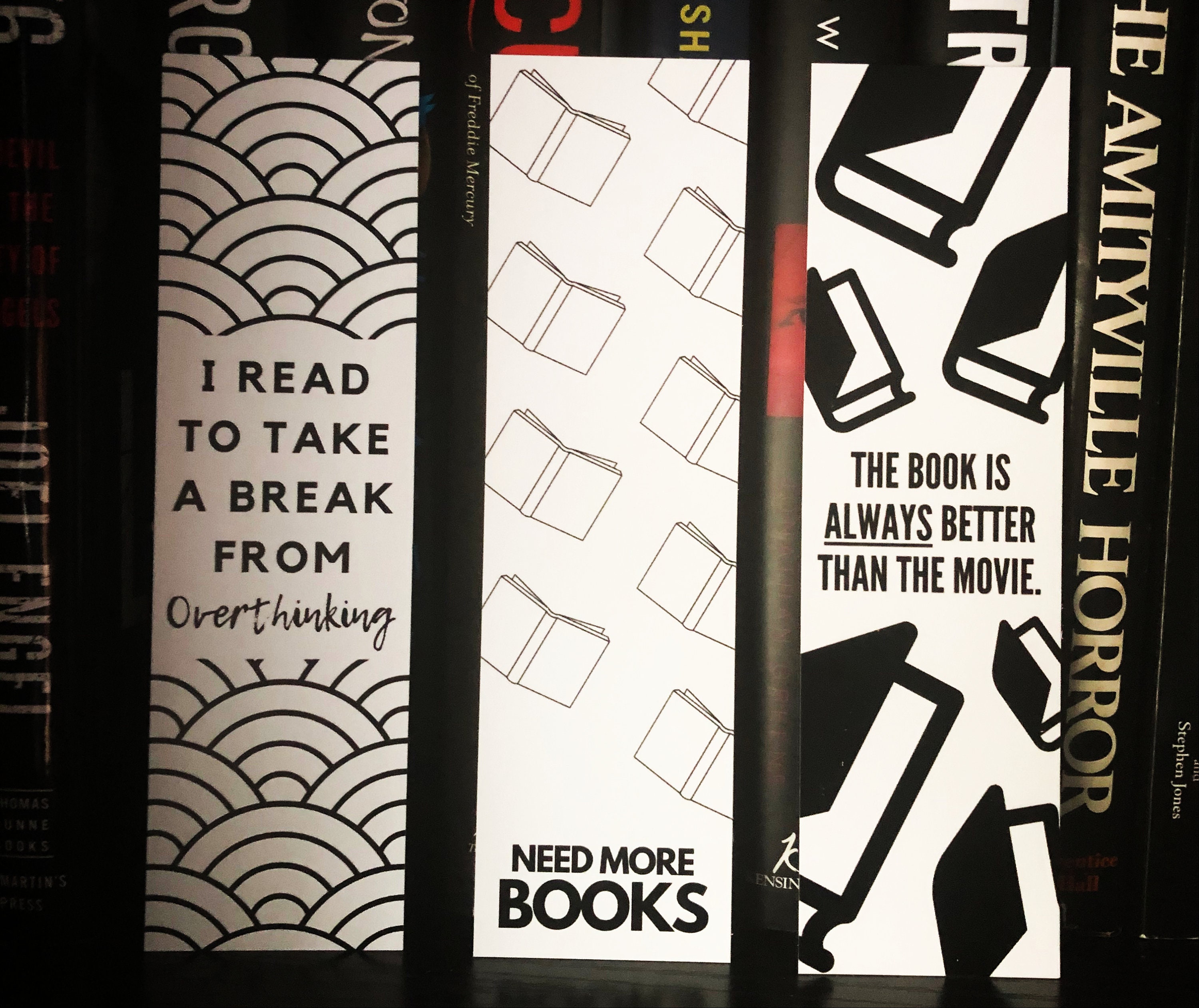 Classic White Bookmark Set 2 Sided Paper Bookmarks Etsy