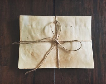 10 Medium Tea Stained/Tea Dyed Envelopes, Aged Envelopes, Vintage Envelopes, Stationary, Wedding Invitation Envelopes, Wedding Favor Gifts